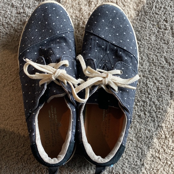 Toms Del Rey Blue White Polka Dot 6.5 - Picture 4 of 6